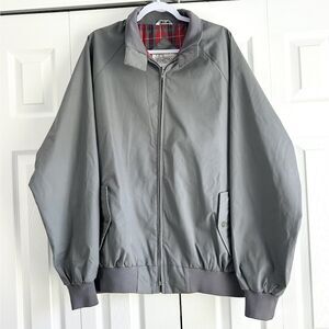 Vintage Field & Stream Jacket Men's XLT Gray Red Plaid-Lined Windbreaker Bomber